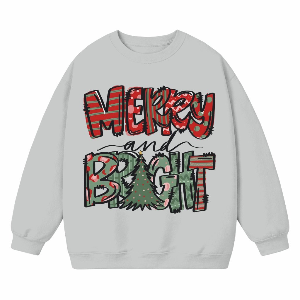 Merry and Bright Sweatshirt – Christmas Gift for Women Family - front view