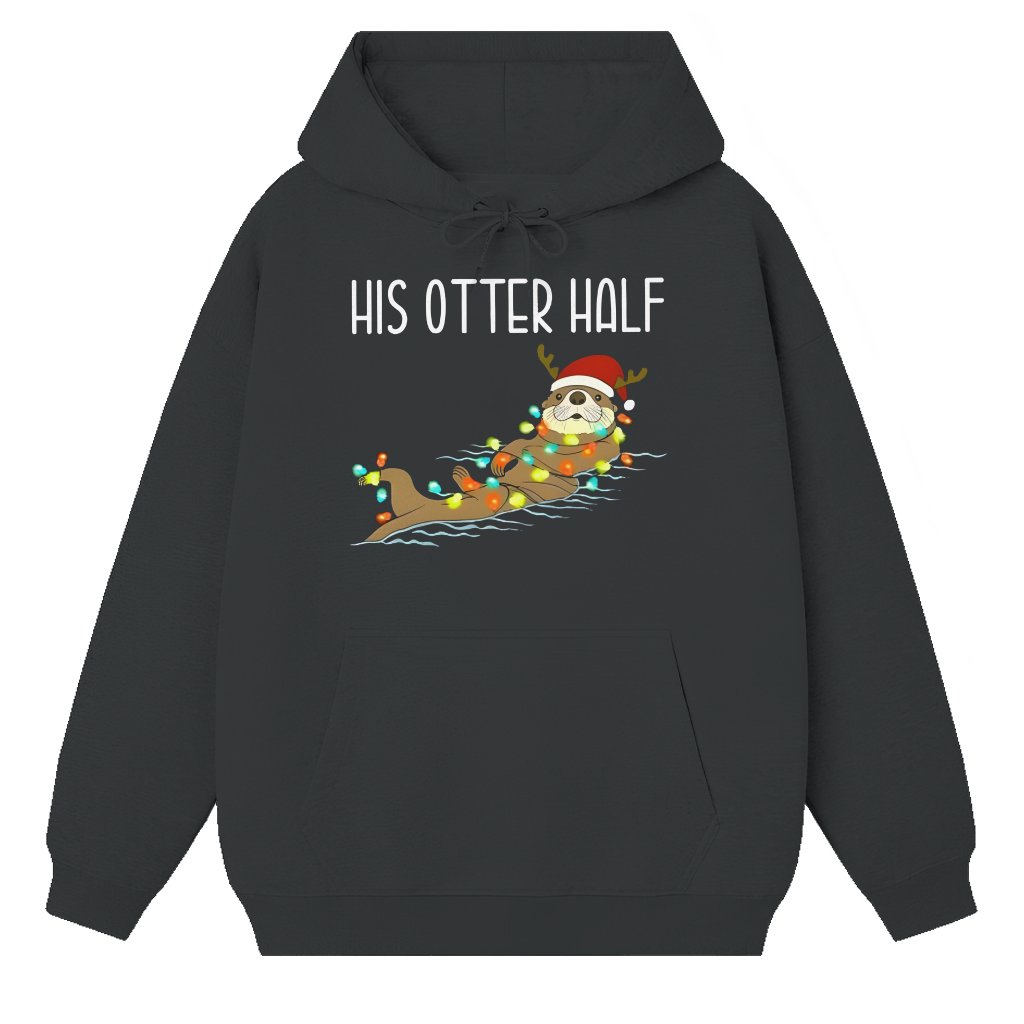 Cute Otter Hoodie – Christmas Matching Gift for Couples His and Hers Funny - front view