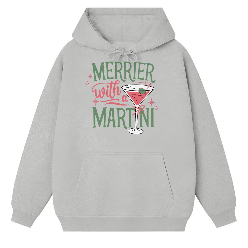 Retro Martini Hoodie – Christmas Gift for Her Funny Cocktail - front view