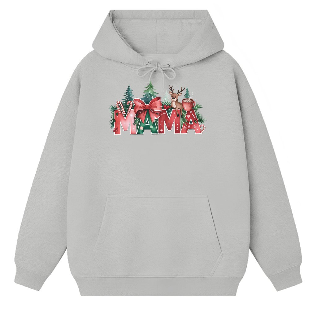 Mama Reindeer Trees Hoodie – Christmas Gift for Mom Trendy Mom Era - front view