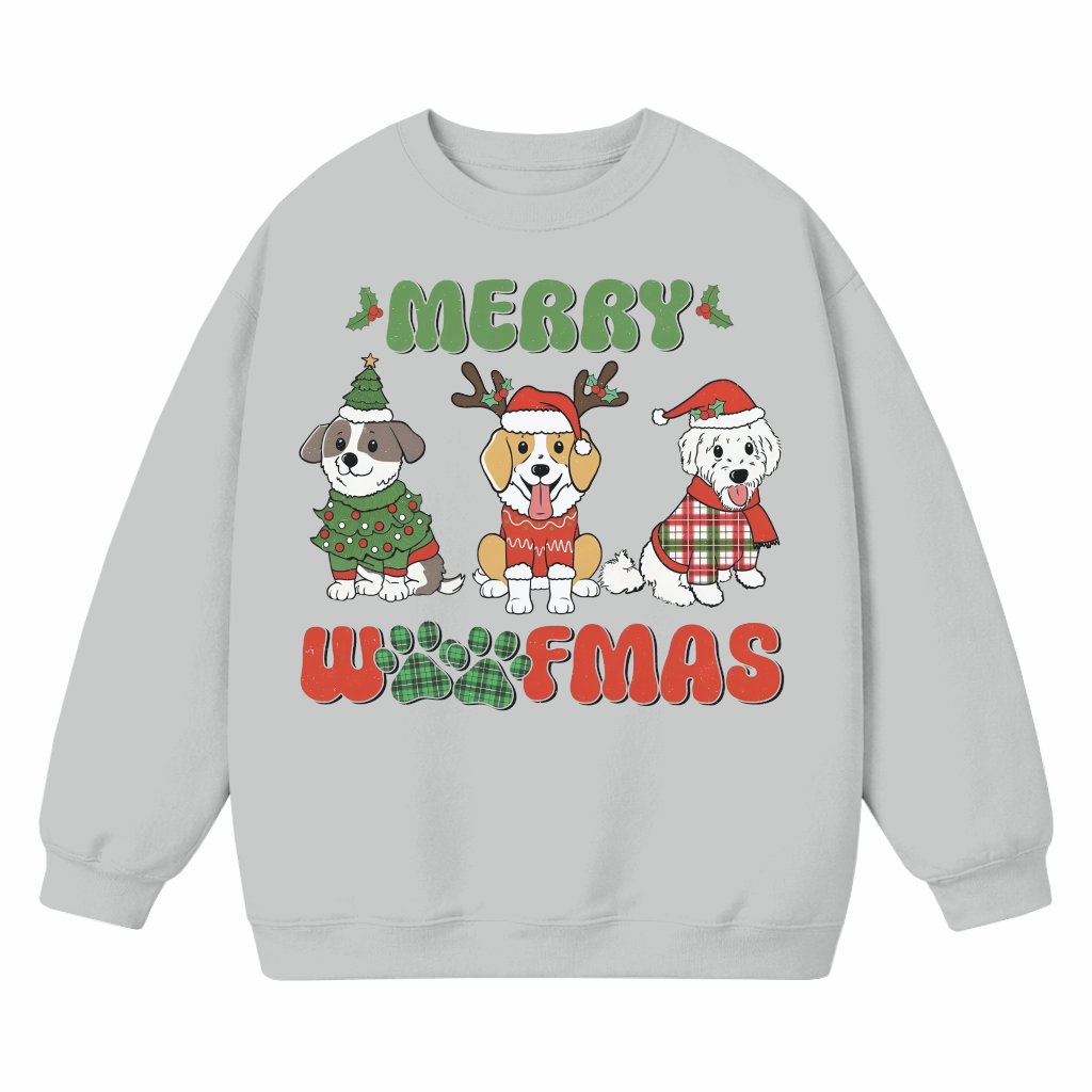 Merry Woofmas Dog Sweatshirt – Christmas Gift for Dog Lovers - front view