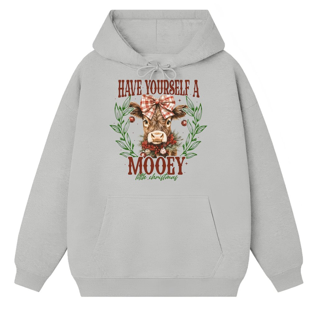 Mooey Little Christmas Cow Hoodie – Christmas Gift for Country Lover Funny - front view