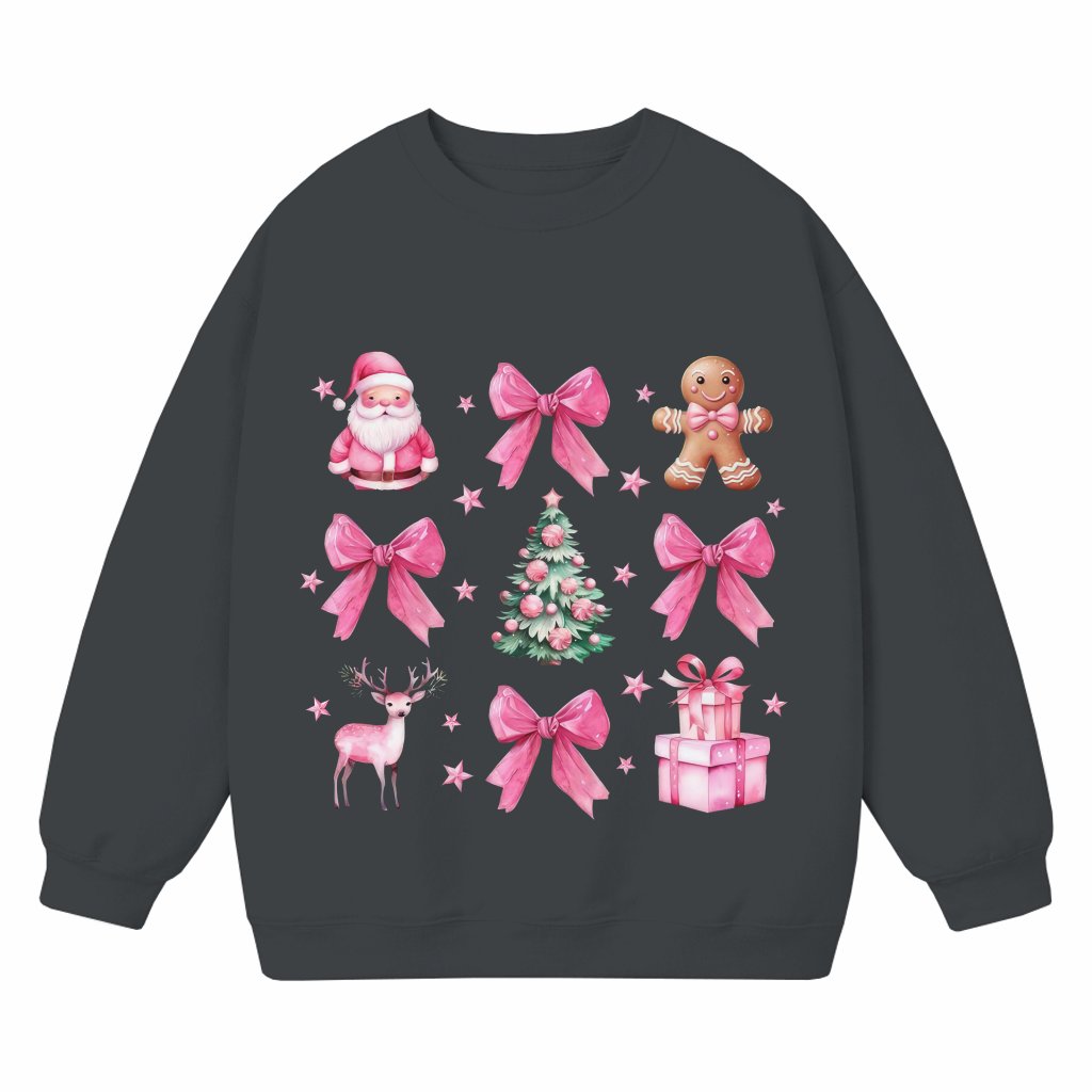Coquette Pink Sweatshirt – Christmas Gift for Girls Cute Trendy Girly - front view