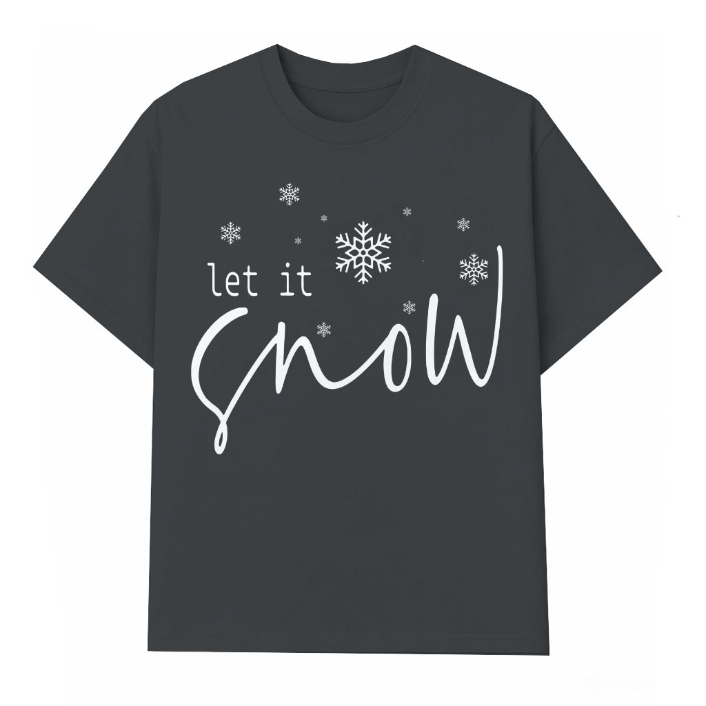 Let it Snow T-shirt – Christmas Gift for Women Snowflake Winter Cute - front view