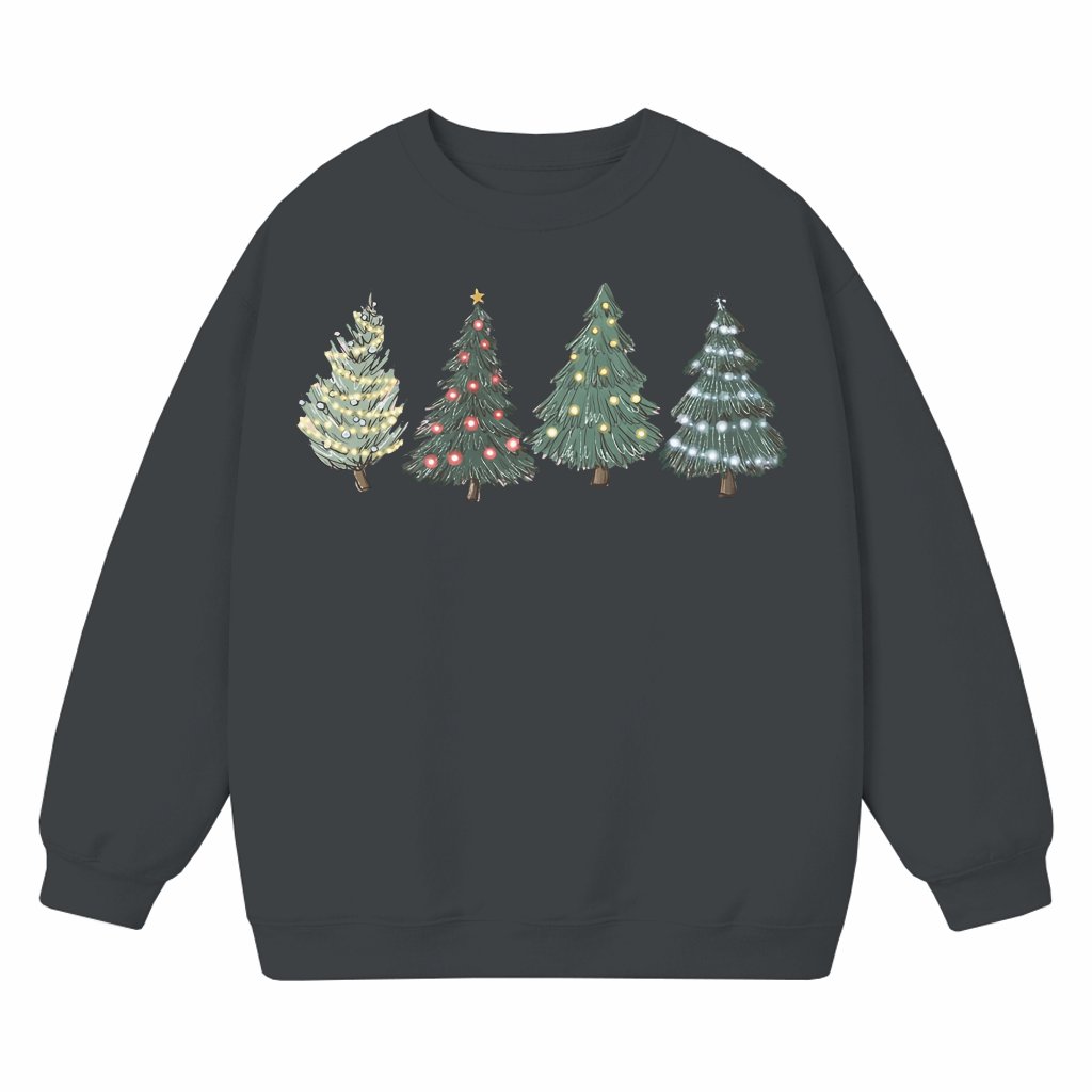 Cute Green Tree Sweatshirt – Christmas Festive Holiday Gift - front view