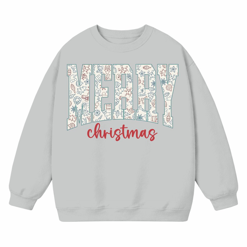 Cute Retro Merry Christmas Sweatshirt – Christmas Gift for Men Women - front view