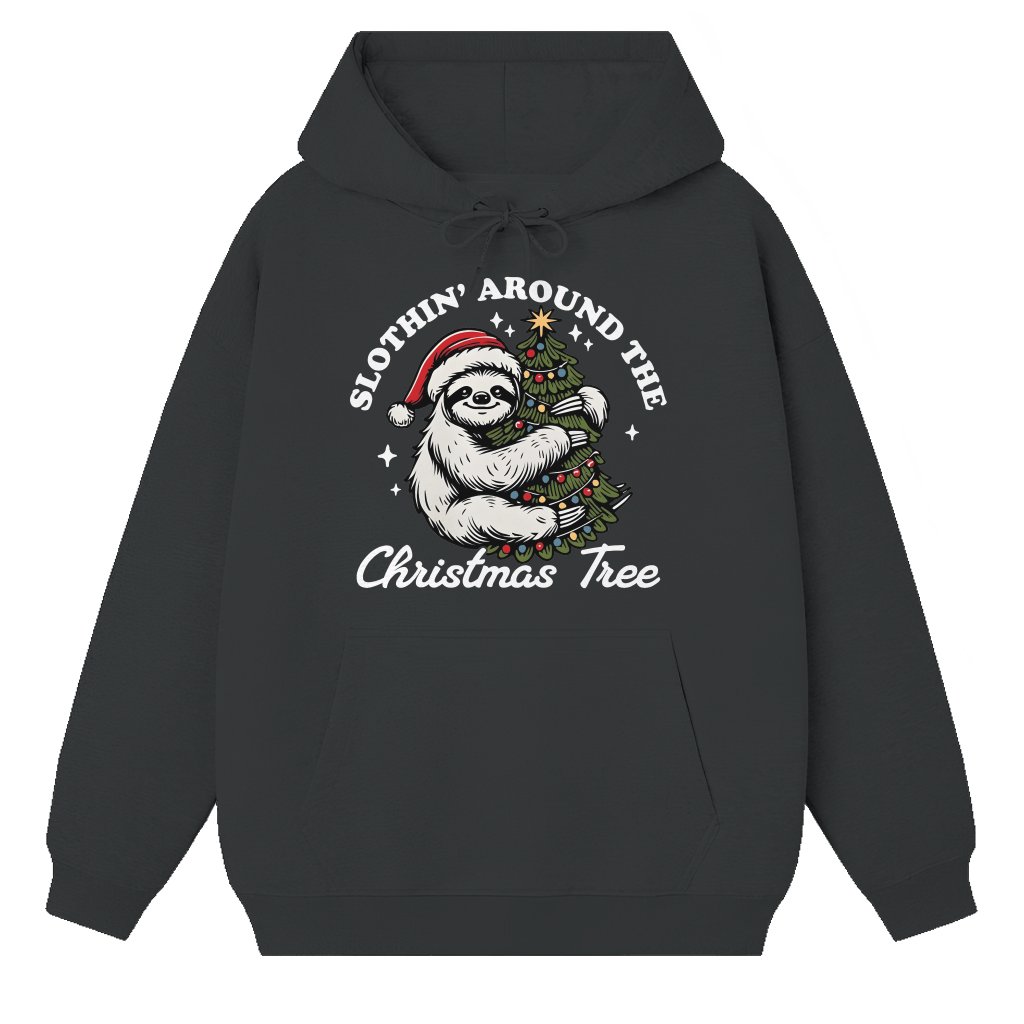 Funny Slothin' Around Hoodie – Christmas Gift for Women - front view