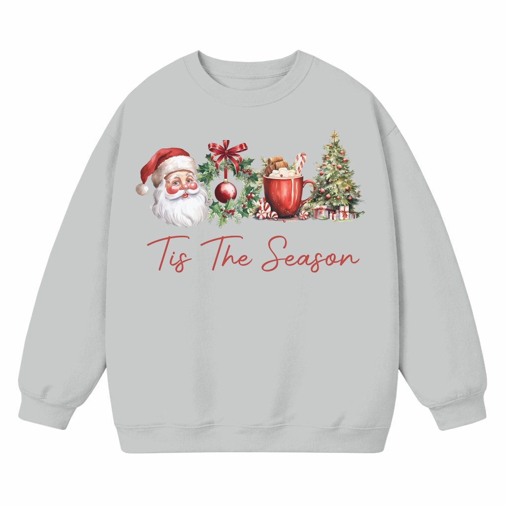 Tis The Season Sweatshirt – Retro Christmas Cute Xmas Tree Holiday Gift - front view
