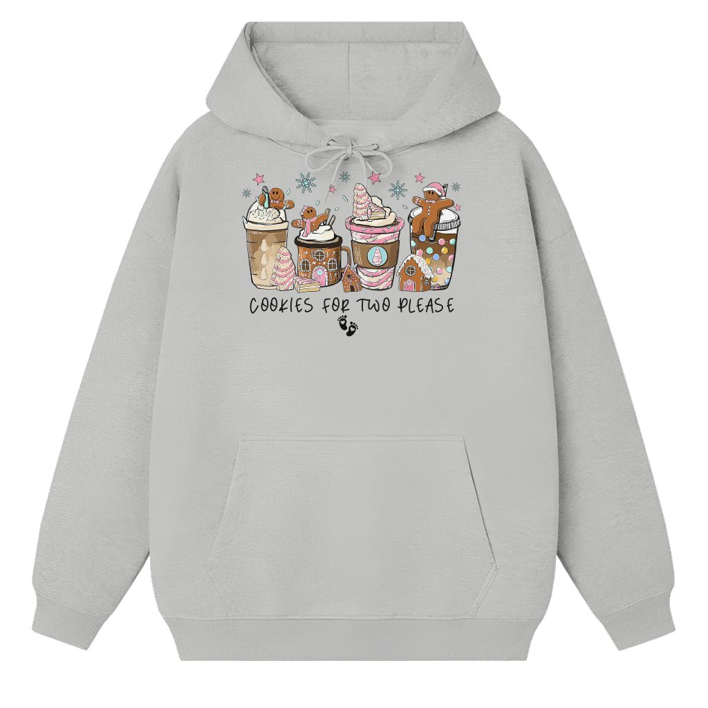 Cookies For Two Please Pregnancy Announcement Hoodie – Christmas Gift for Expecting Mom Cute - front view