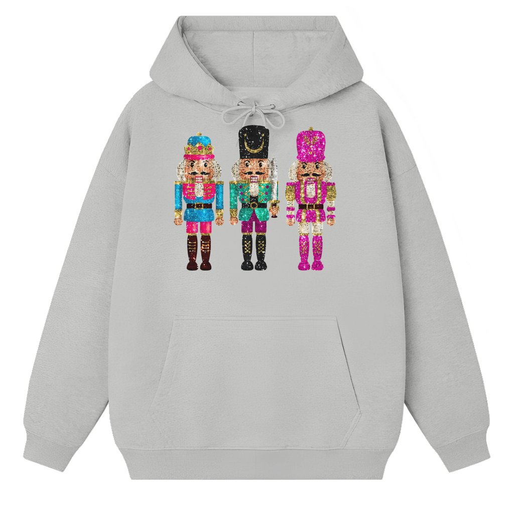 Trendy Nutcracker Hoodie – Christmas Gift Festive - front view