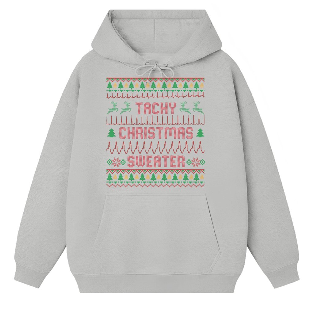 Funny Nurse Tele Tech EKG Ugly Hoodie – Christmas Gift for Nurse Tele Tech - front view