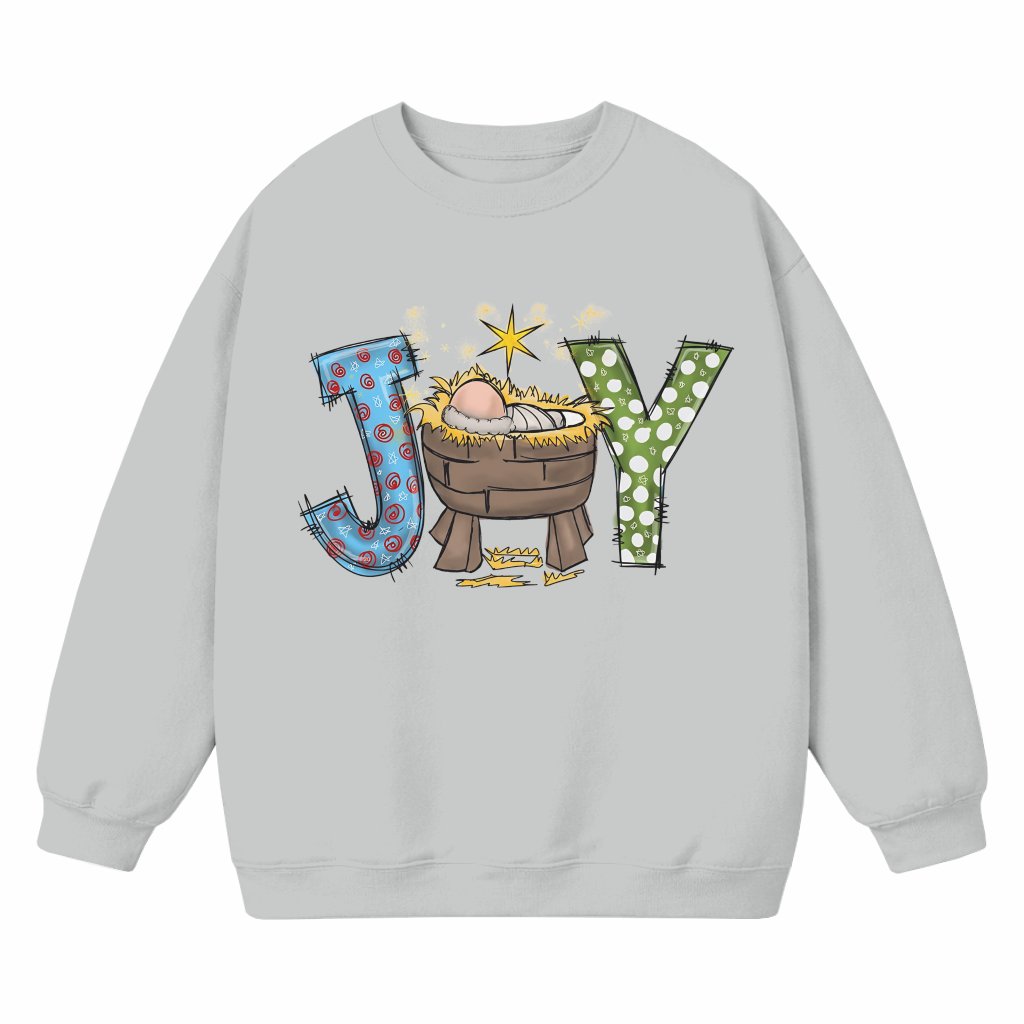 Joy Nativity Scene Sweatshirt – Christmas Gift Christian Religious - front view