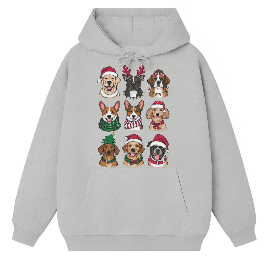 Merry Woofmas Christmas Dogs Hoodie – Christmas Gift for Dog Lover - front view