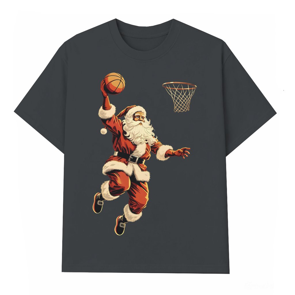 Funny Basketball Santa T-shirt – Christmas Gift for Him or Her - front view