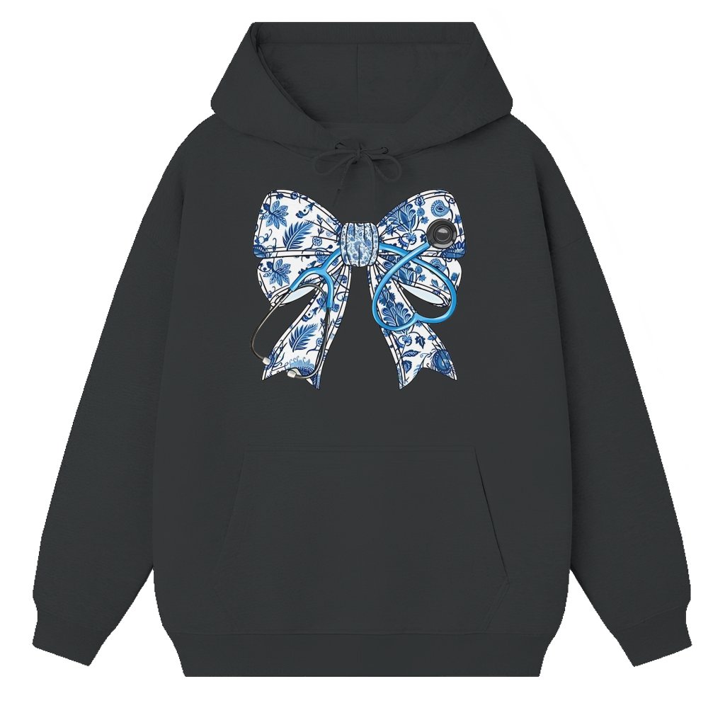 Nurse Stethoscope Bow Nurse Life Hoodie – Gift for Nurse Trendy - front view