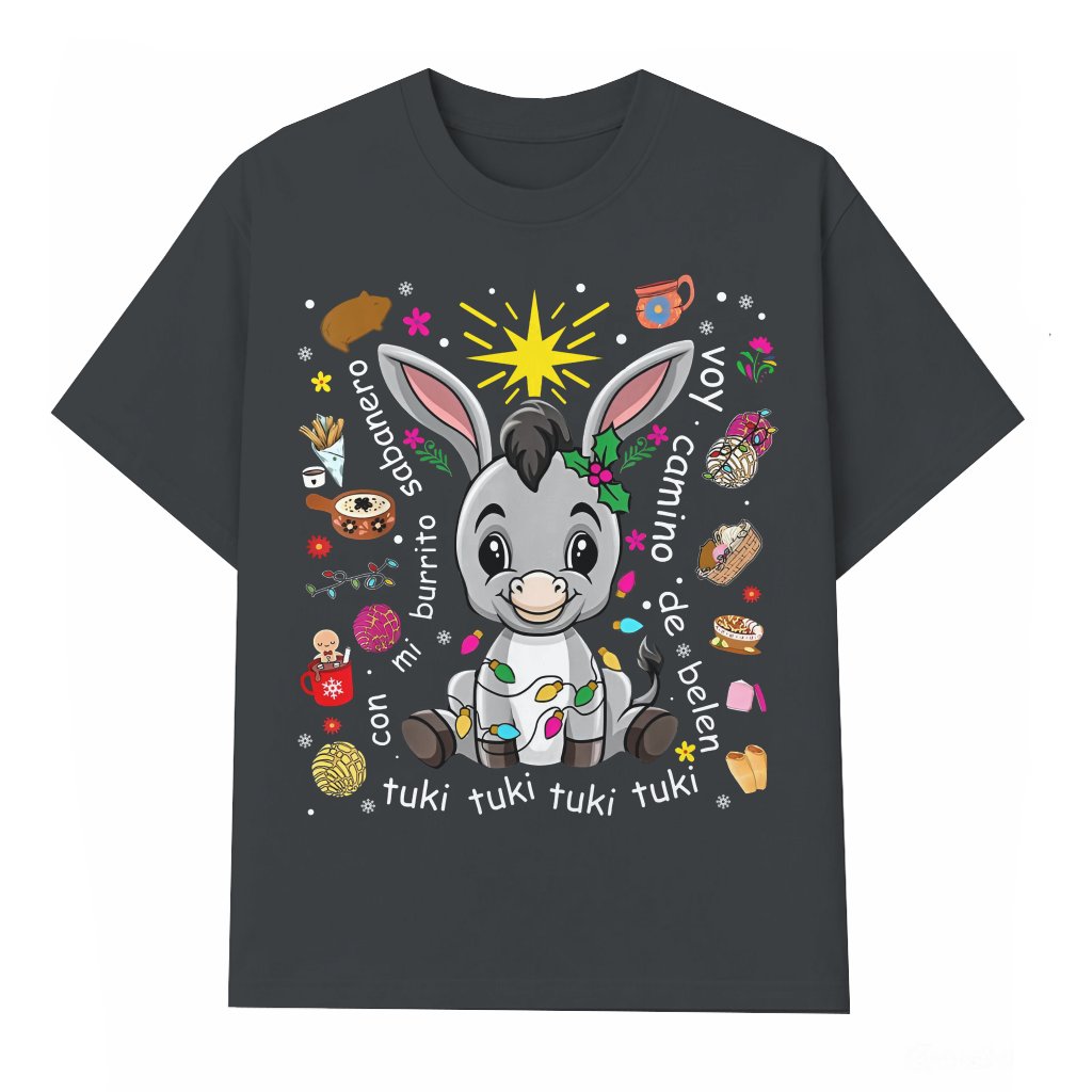 Spanish Christmas Donkey Feliz Navidad T-shirt – Christmas Gift Cute - front view
