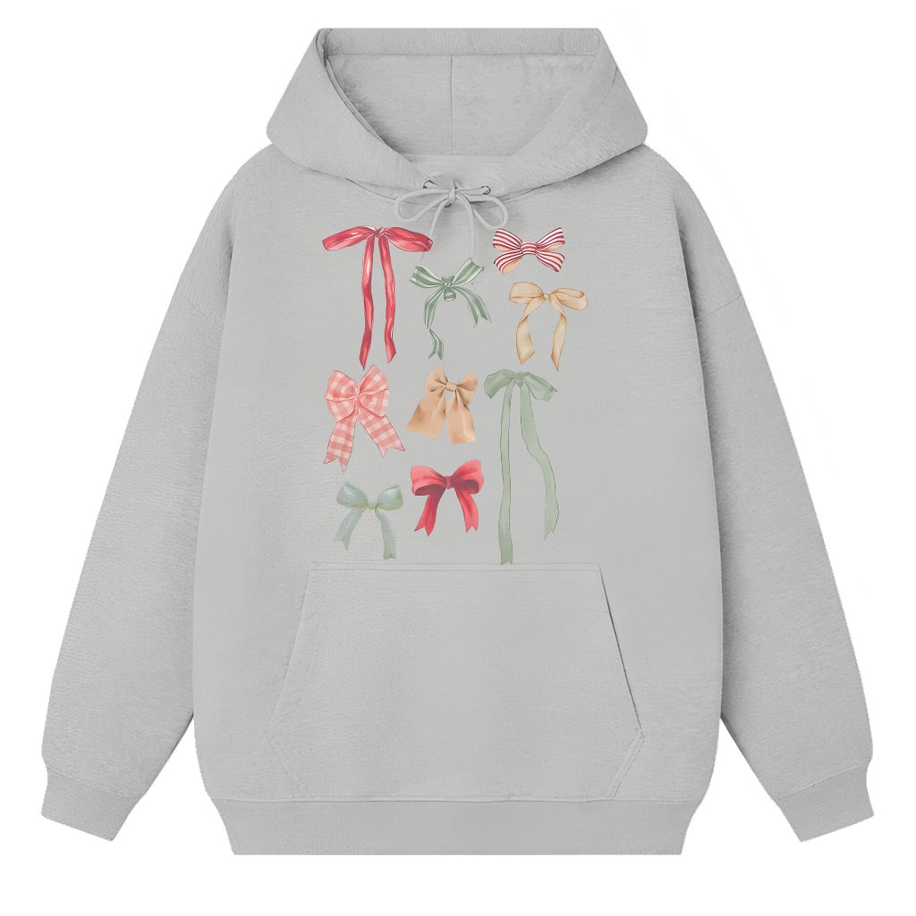 Cute Coquette Bow Hoodie – Christmas Gift Trendy - front view