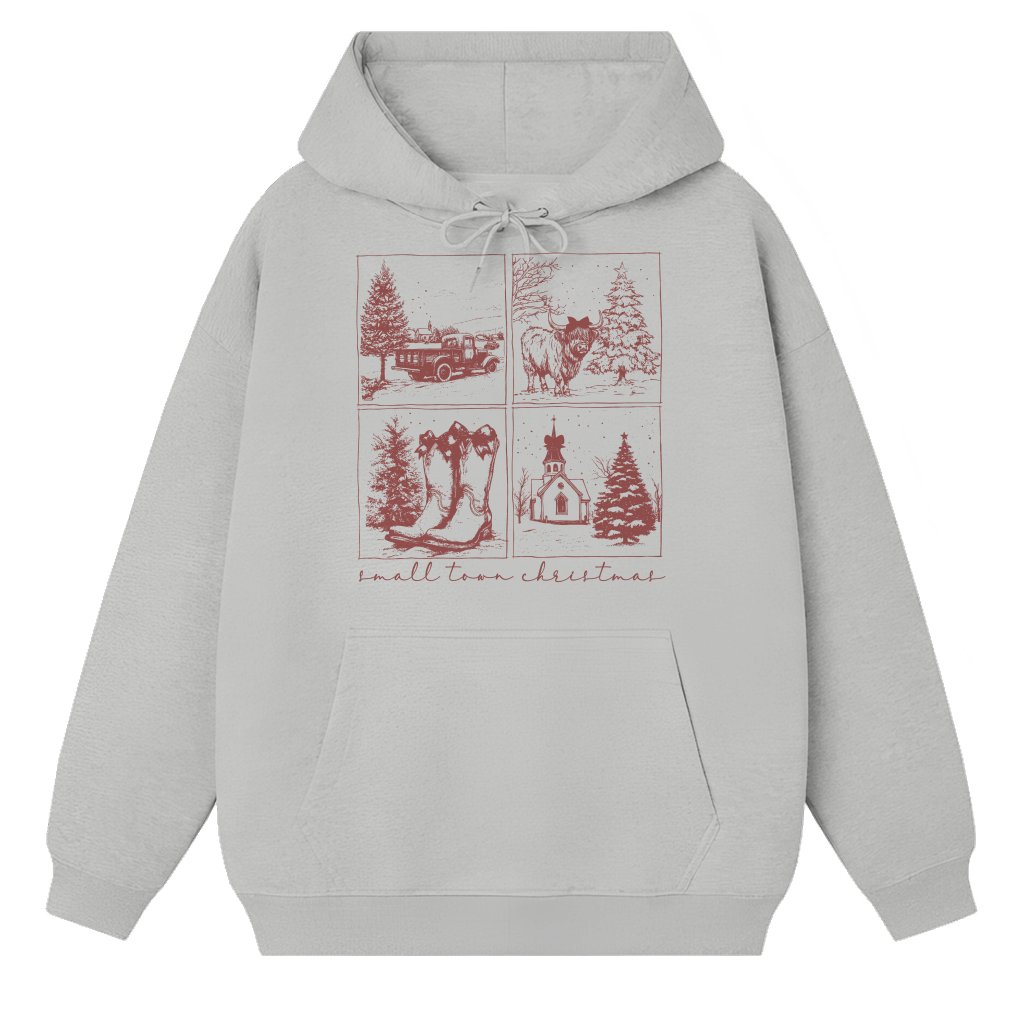 Highland Cow Hoodie – Christmas Gift Vintage Western Style - front view