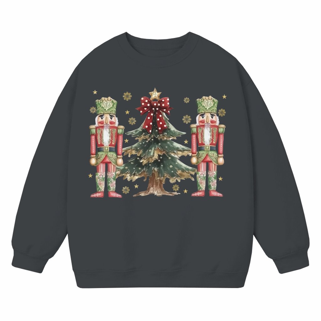 Coquette Christmas Tree Sweatshirt – Christmas Gift for Her Preppy Glitter Nutcracker - front view