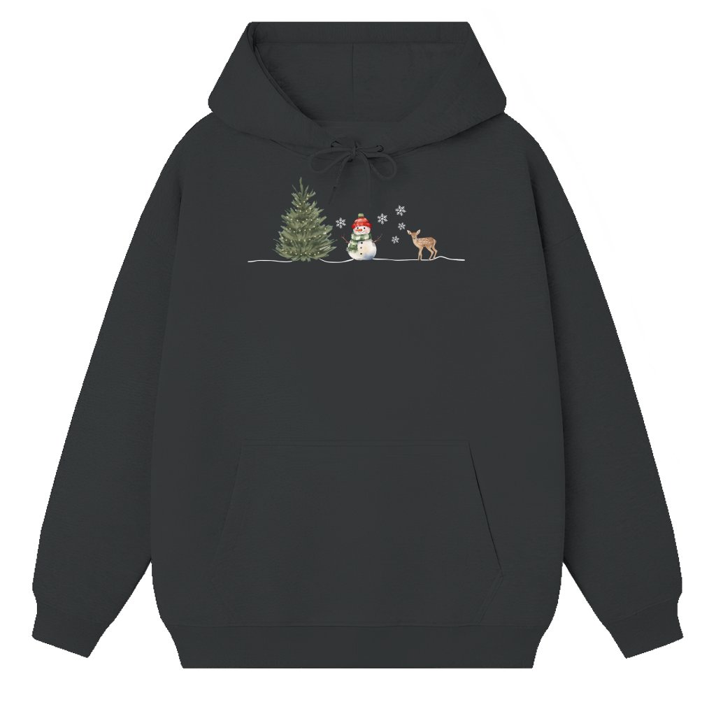 Cute Snowman Hoodie – Christmas Gift for Him & Her - front view
