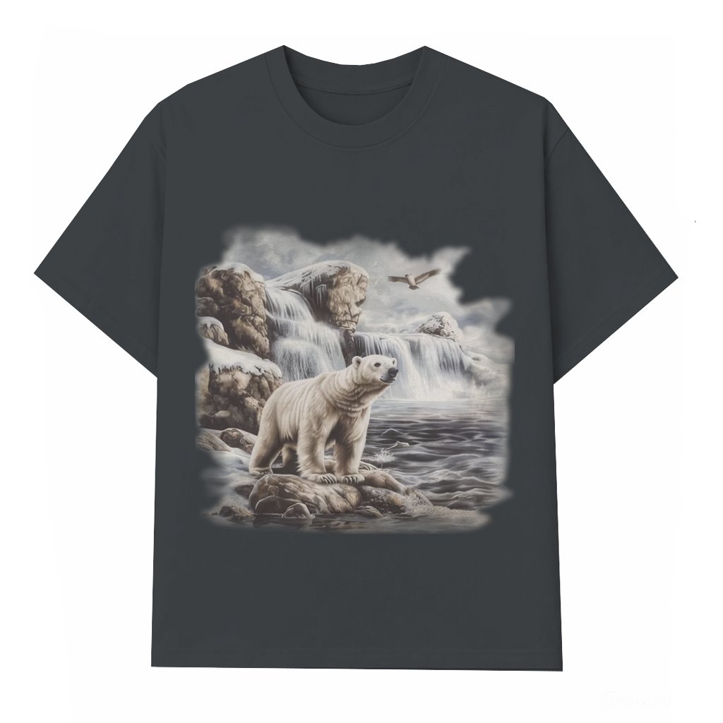 Retro Polar Bear T-shirt – Wildlife Watcher Gift for Women 90s - front view