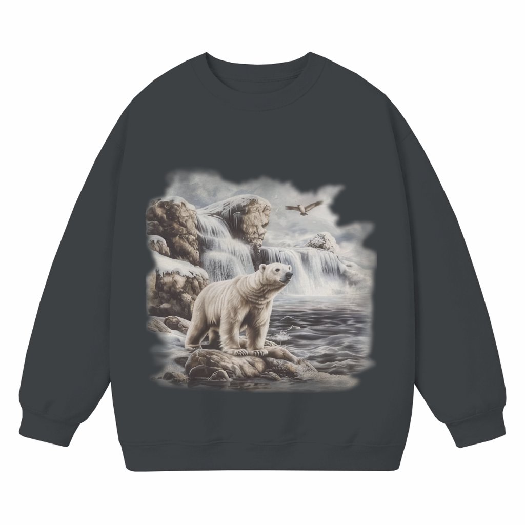 Retro Polar Bear Arctic Sea Sweatshirt – Gift for Women Vintage 90s Wildlife - front view