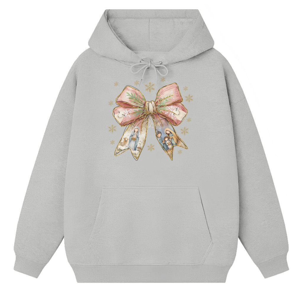 Christian Nativity Scene Baby Jesus Hoodie – Christmas Gift - front view
