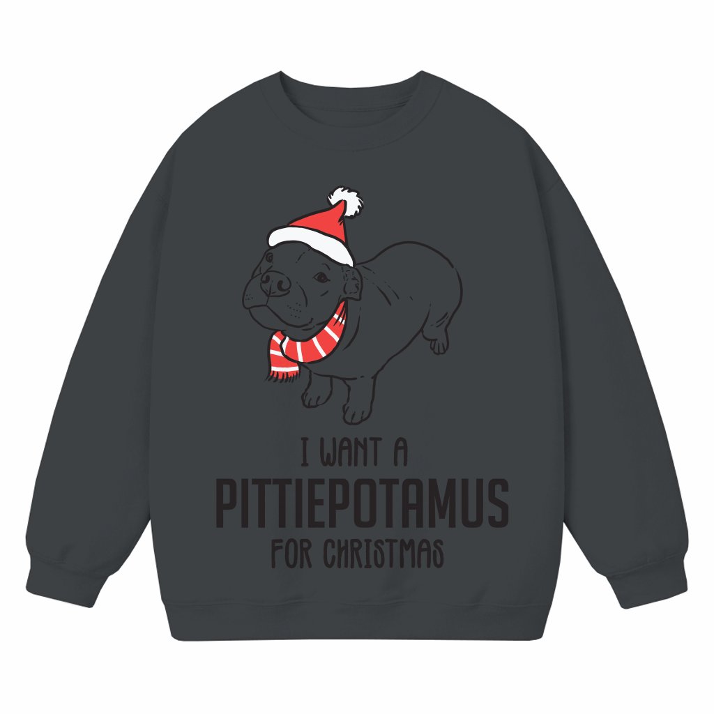 Funny Pitbull Sweatshirt – Christmas Gift for Pitbull Mom Dad Cute - front view