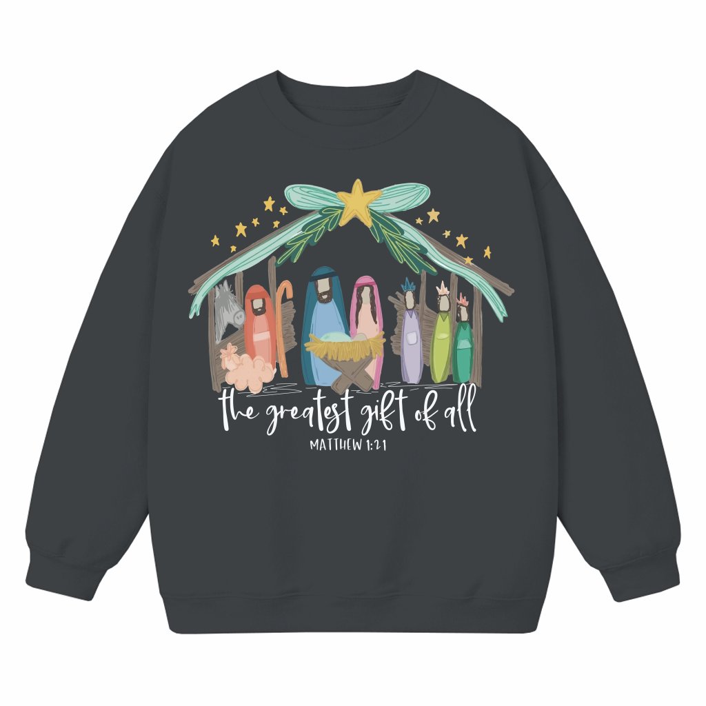 Nativity Sweatshirt – Christian Christmas Gift - front view