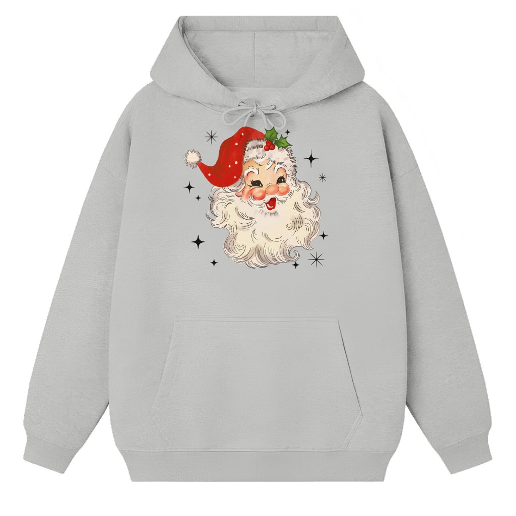 Santa Claus Ugly Christmas Sweater Hoodie – Christmas Gift Retro - front view