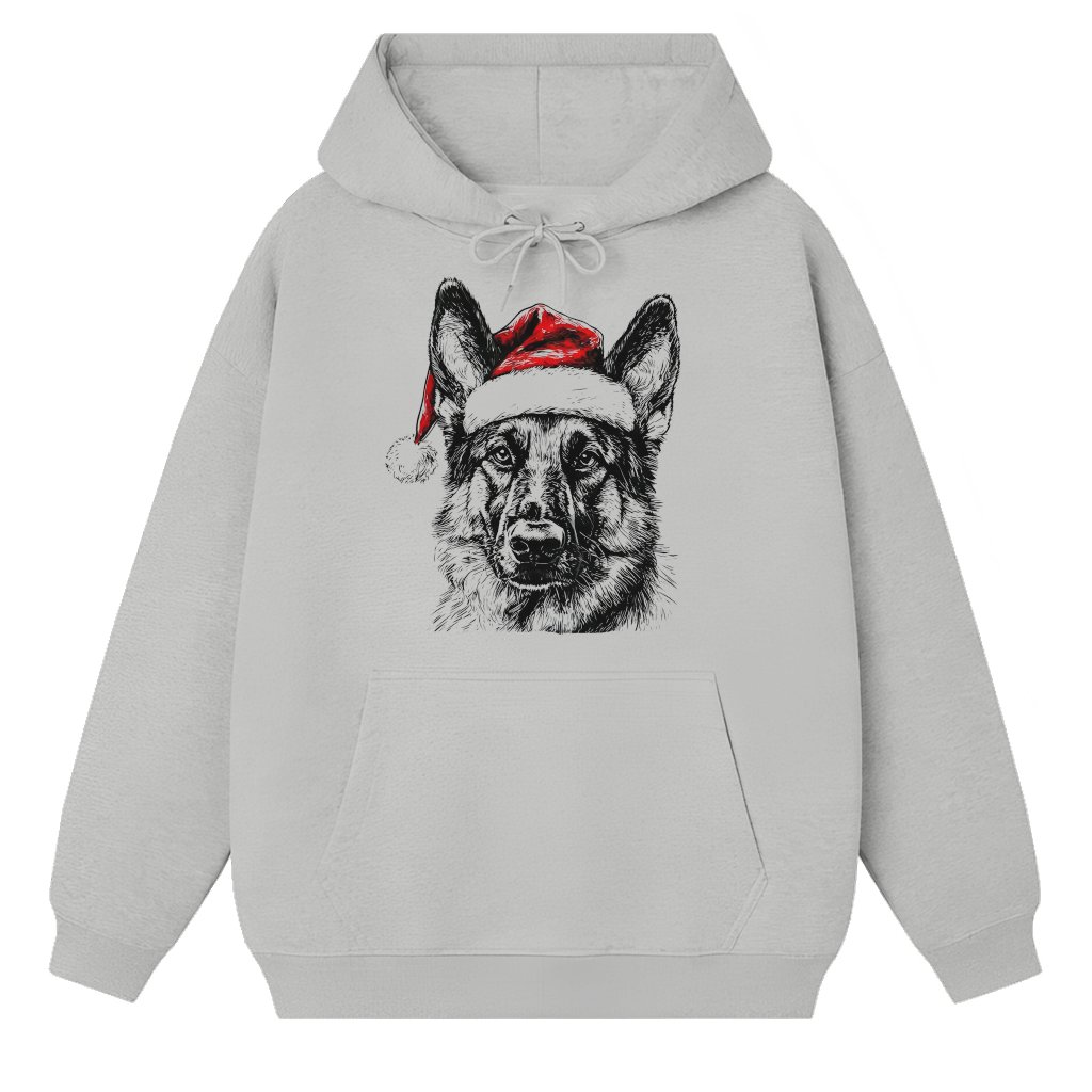 Cute German Shepherd Hoodie – Christmas Gift for Dog Lovers Festive - front view