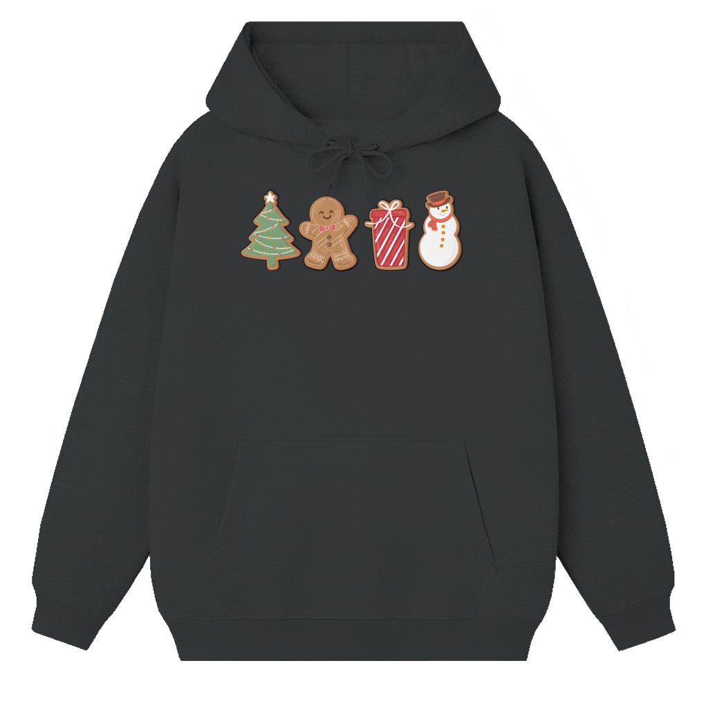 Cute Gingerbread Snow Cookies Hoodie – Christmas Holiday Gift - front view