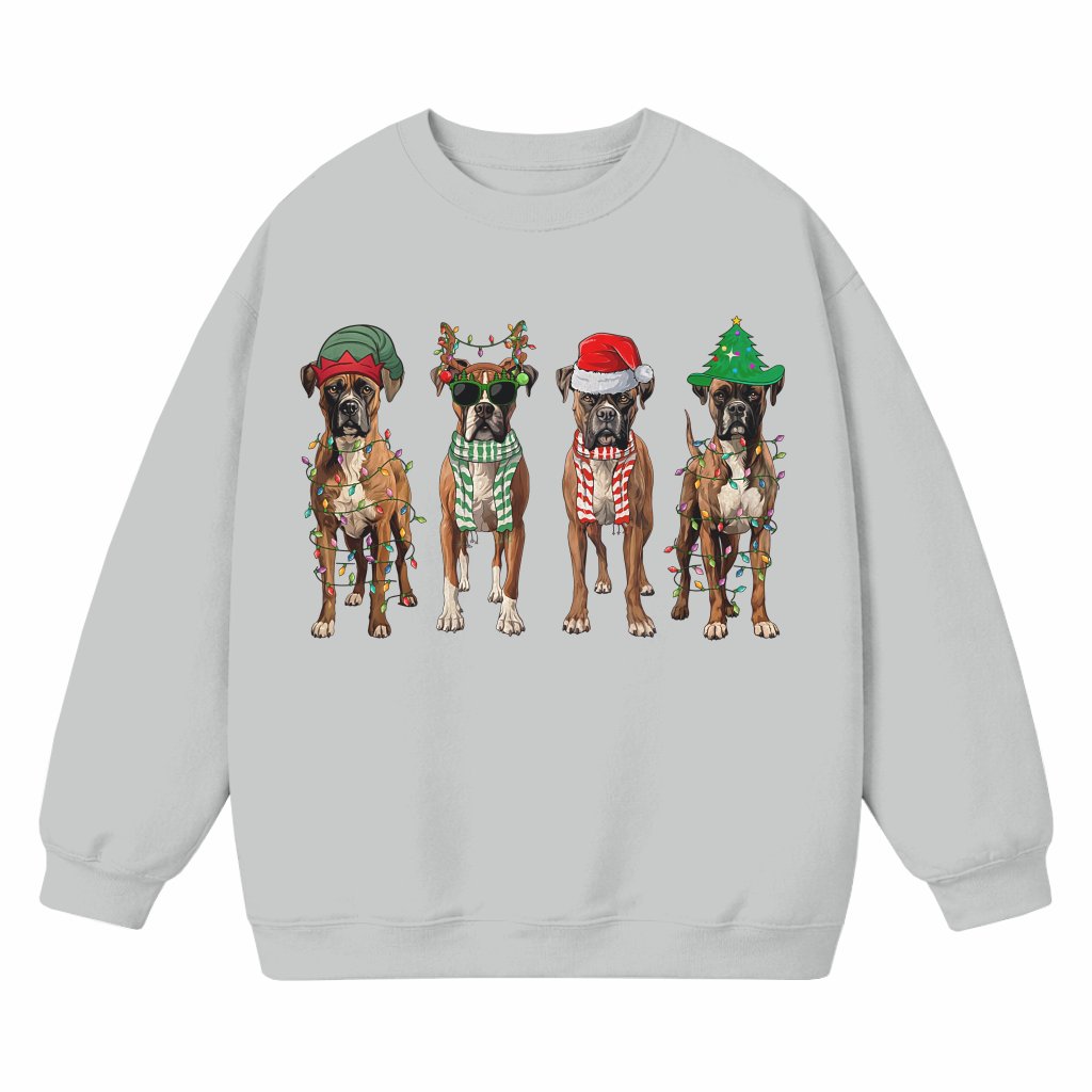 Vintage Christmas Boxer Dog Sweatshirt – Christmas Gift for Dog Lover Retro - front view