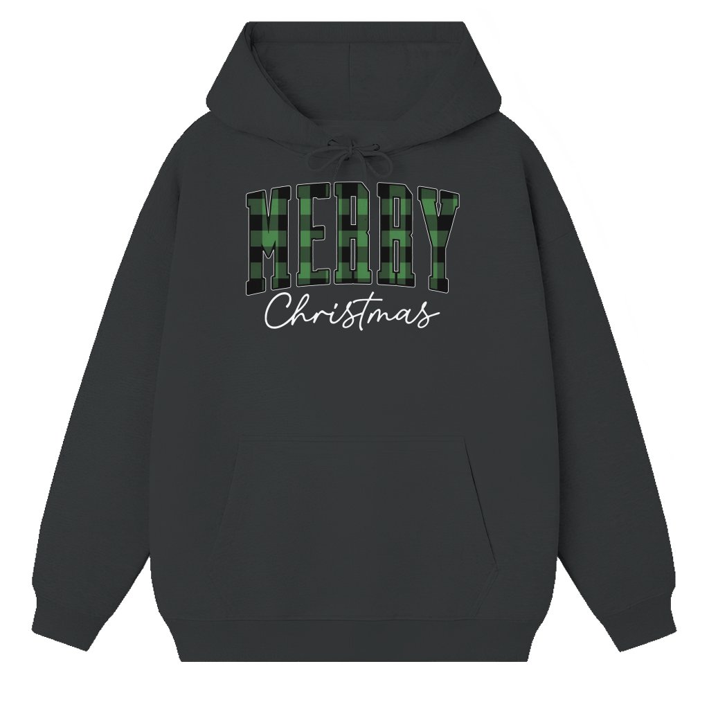 Buffalo Plaid Hoodie – Merry Christmas Gift Retro Classic - front view