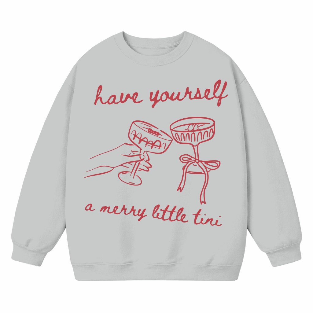 Merry Little Tini Sweatshirt – Christmas Gift for Cocktail Lover Funny - front view