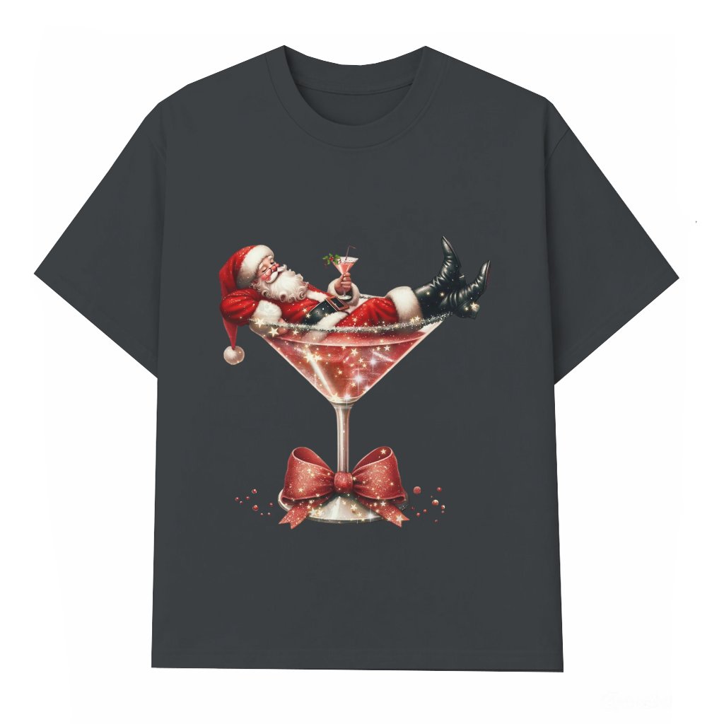 Coquette Christmas Drink T-shirt – Christmas Gift for Her Holiday Party - front view