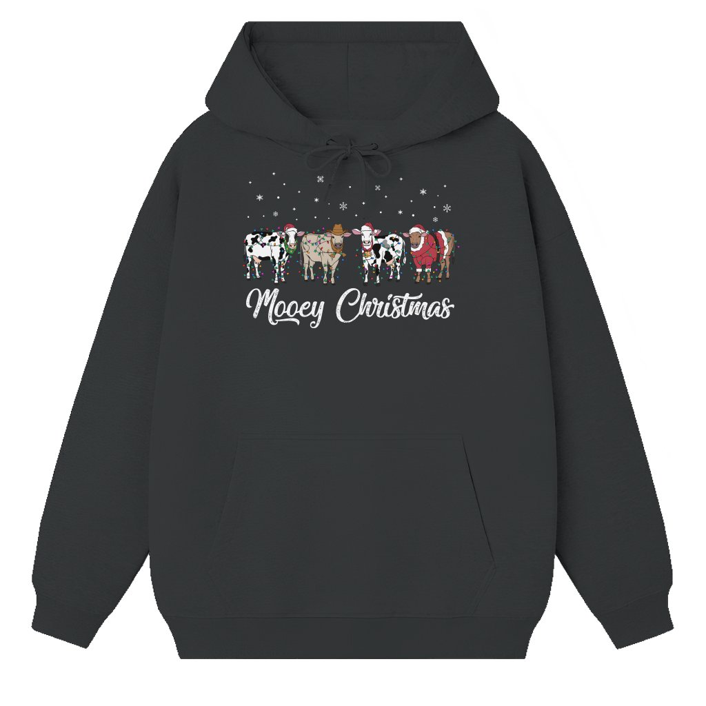 Mooey Christmas Cow Hoodie – Funny Christmas Gift for Cow Lover Women - front view