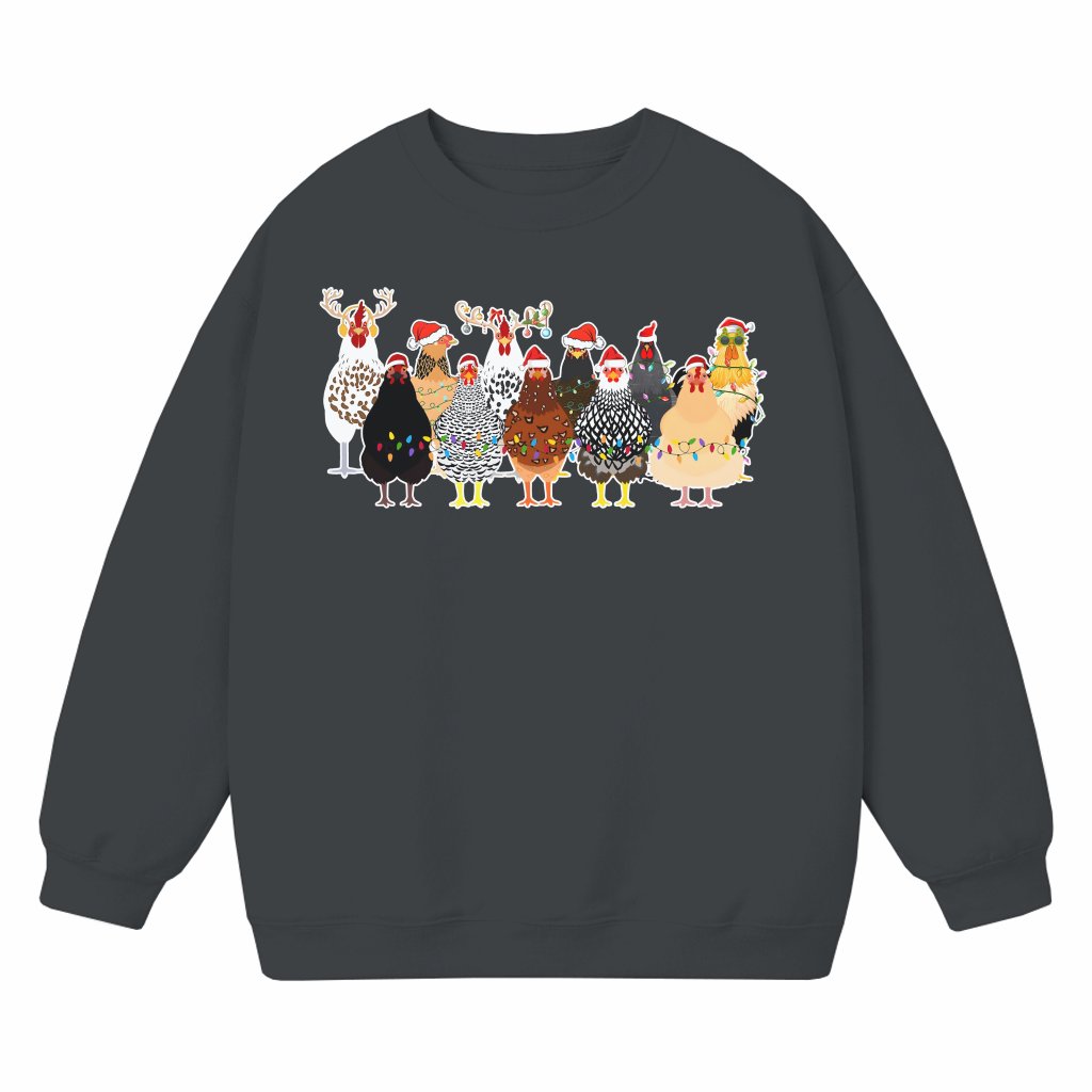 Cute Chickens Sweatshirt – Christmas Gift for Women Funny Farm Animal - front view
