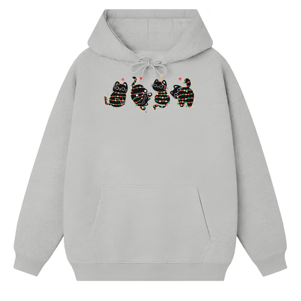 Funny Christmas Cats Hoodie – Christmas Gift for Cat Lover - front view