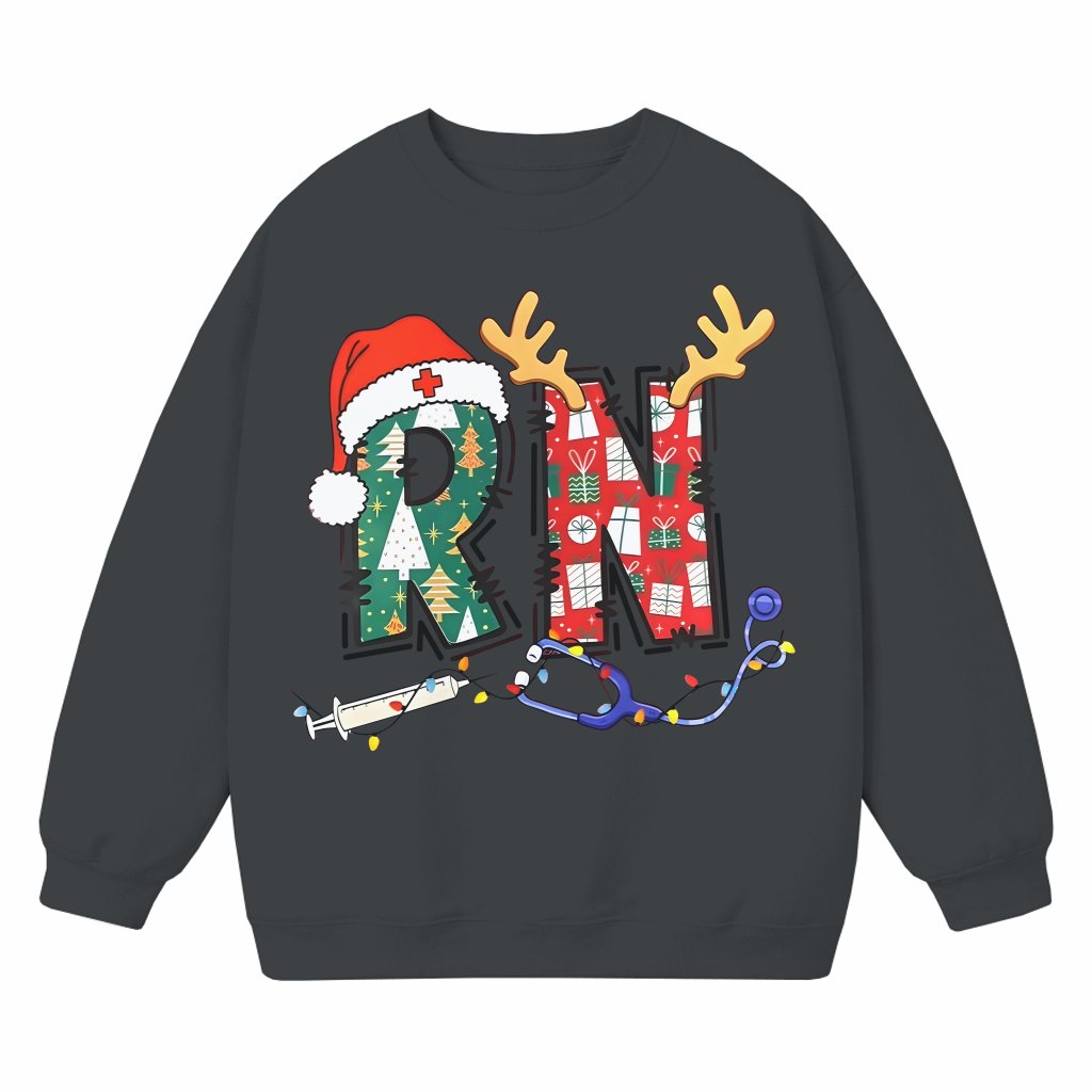 Registered Nurse Sweatshirt – Christmas Gift for RN Cute Festive - front view