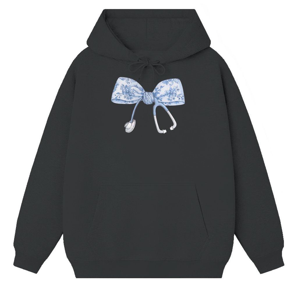 Nurse Stethoscope Bow Hoodie – Gift for Nurse Coquette - front view