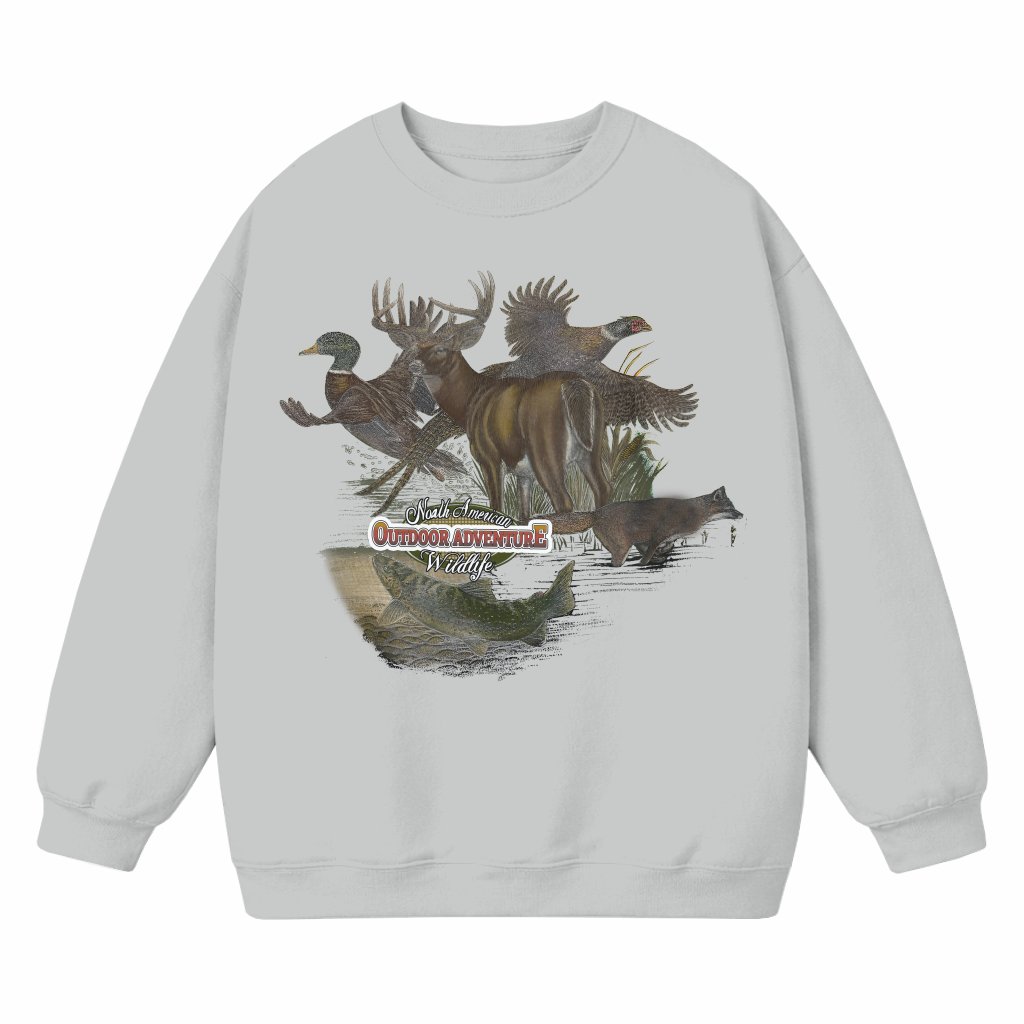 American Wildlife Deer Stag Mallard Duck Sweatshirt – Christmas Gift for Men Vintage Retro - front view