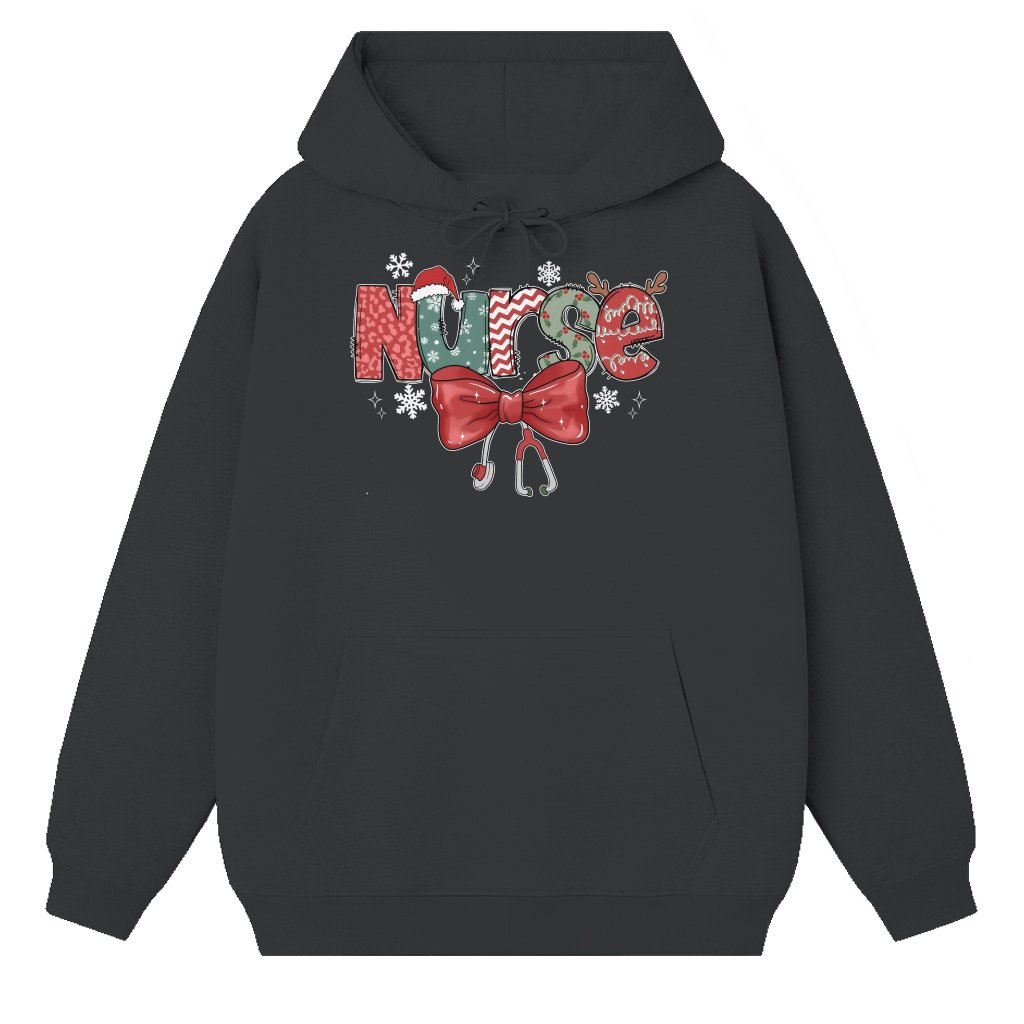 Funny Nurse Stethoscope Hoodie – Christmas Gift for Nurse Festive - front view