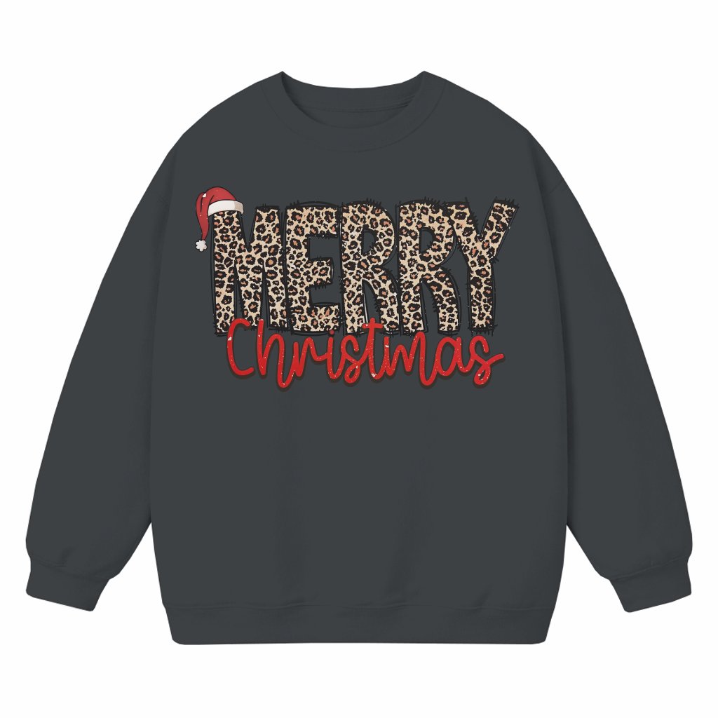 Cute Christmas Letter Sweatshirt – Christmas Gift for Women Trendy Drop Shoulder - front view