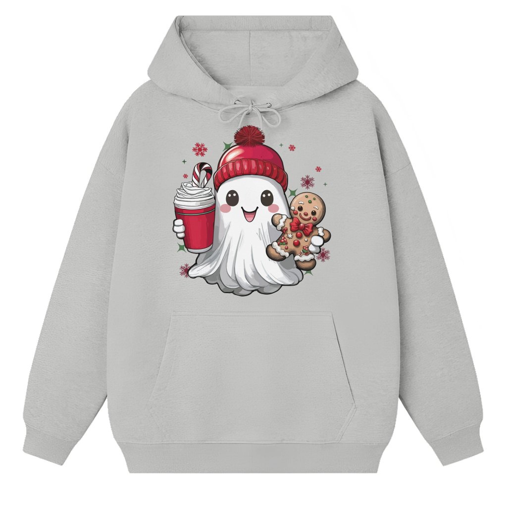 Funny Ghost Gingerbread Hoodie – Christmas Gift Cute Boo - front view