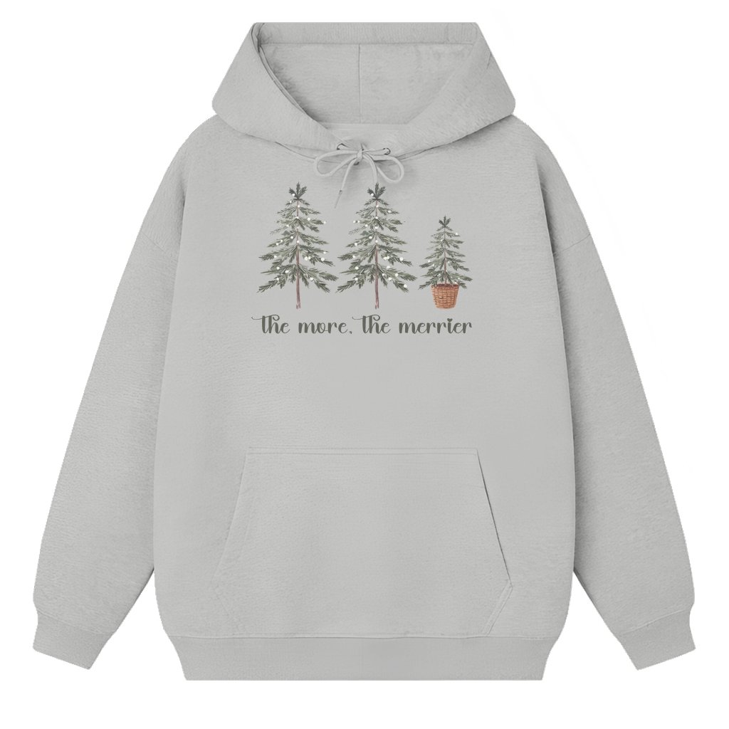 The More The Merrier Hoodie – Christmas Pregnancy Announcement Gift for Mom-to-be Cute - front view
