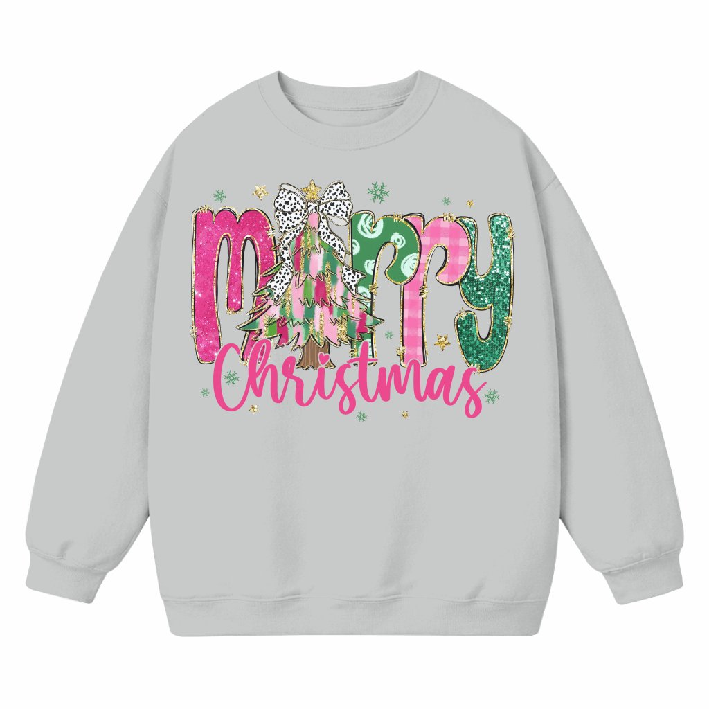 Pink Glitter Sweatshirt – Christmas Gift for Men Women Cute 2024 - front view