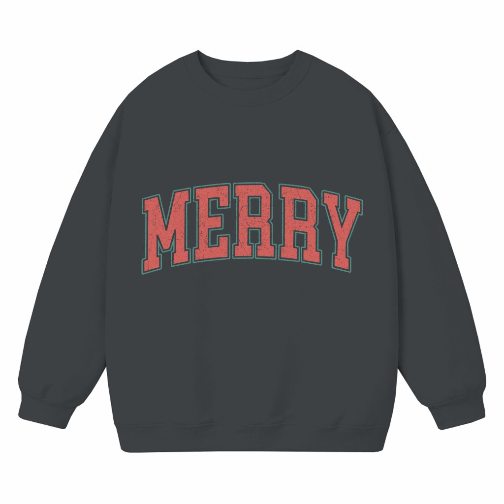 Retro Merry Christmas Sweatshirt – Christmas Holiday Gift Vintage - front view