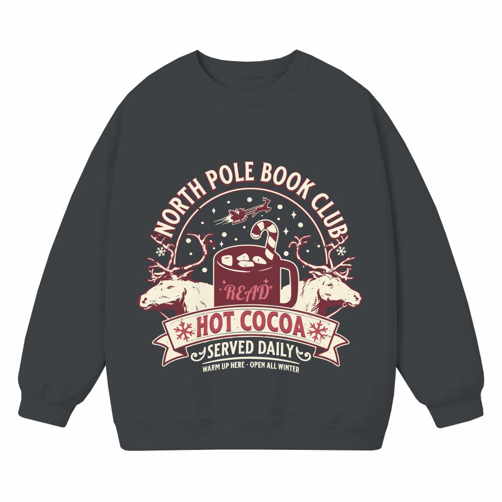 North Pole Book Club Sweatshirt – Christmas Gift for Book Lovers Cozy - front view