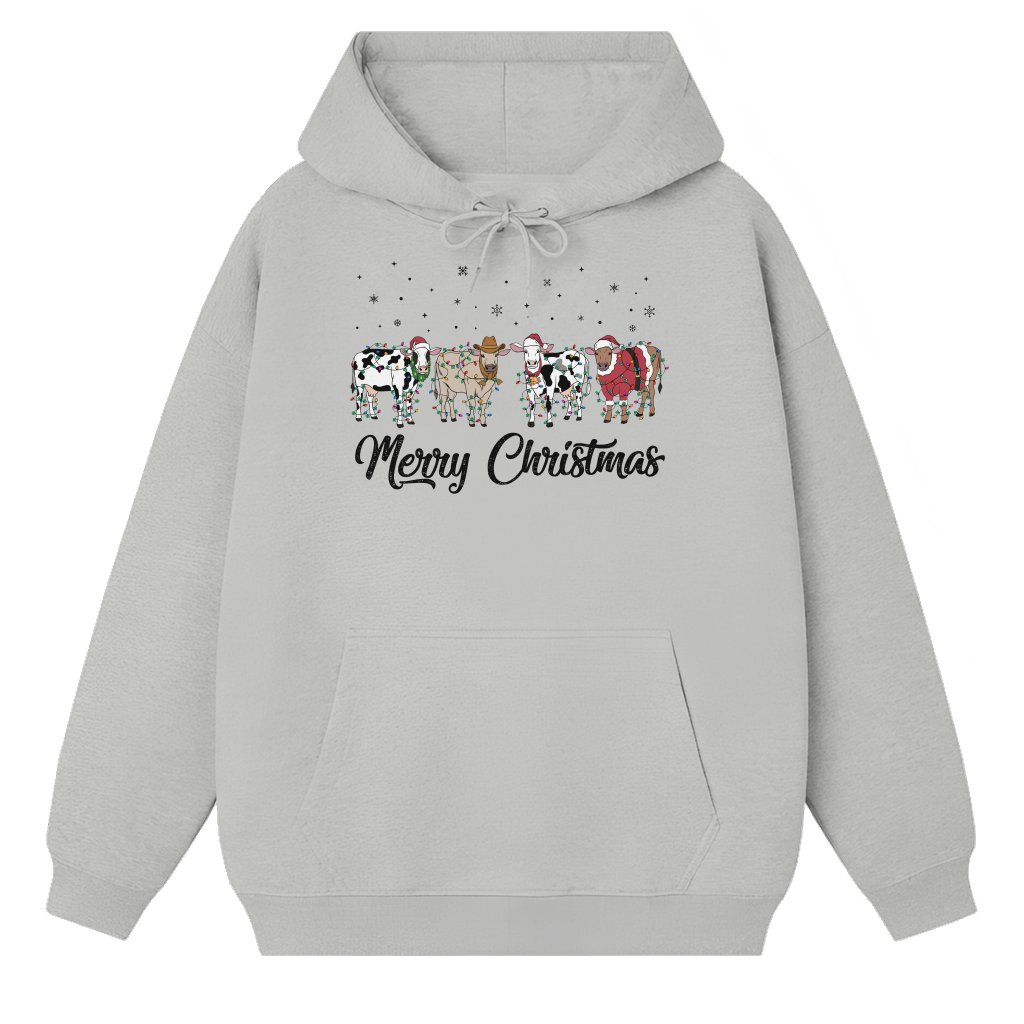 Funny Cow Hoodie – Christmas Gift for Cow Lover Funny Graphic - front view